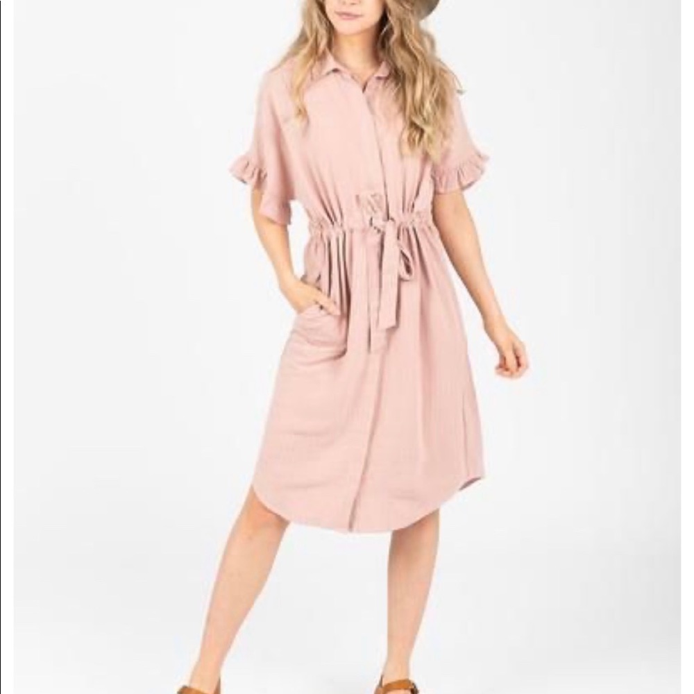 Orange Creek LA blush linen blend Blush dress-Sz L